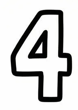 a number 4 with the number 4 on it.webp